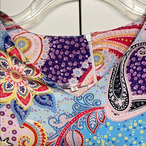 Boho Colorful Paisley Print Women's Dress - Picture 3 of 12